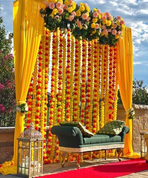 Flowers for Haldi Backdrop