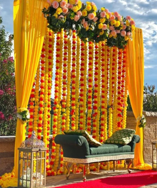 Flowers for Mehandi Backdrop