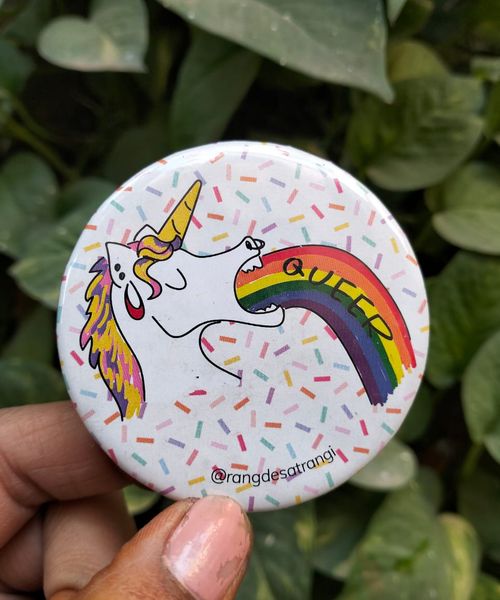 Queer unicorn badge 