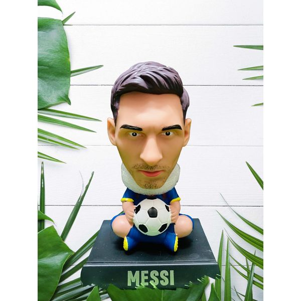 Messi - Bobblehead with a Mobile Holder - intended for use as a car dashboard accessory or desk decoration