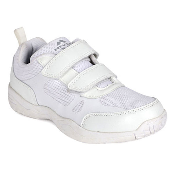 Nivia School Uniform Shoes Velcro White UK1 to UK5