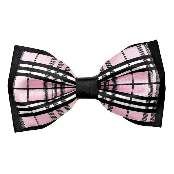 Tiekart men pink checked knotted double bow tie Tiekart men pink checked knotted double bow tie