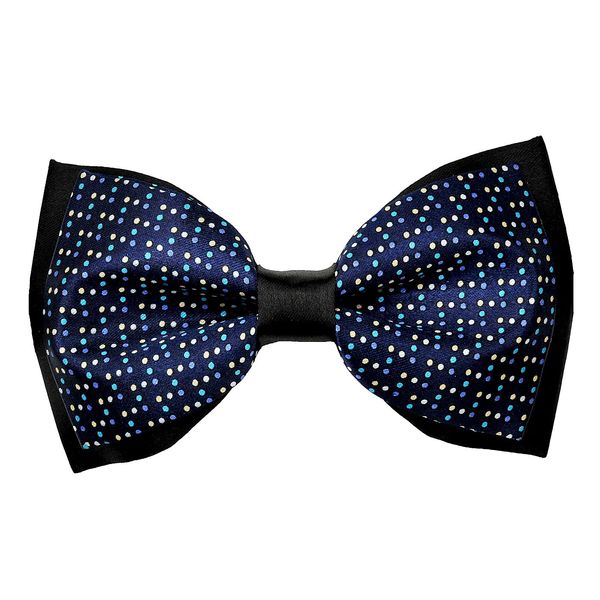 Tiekart men blue polka dot knotted double bow tie Tiekart men blue polka dot knotted double bow tie
