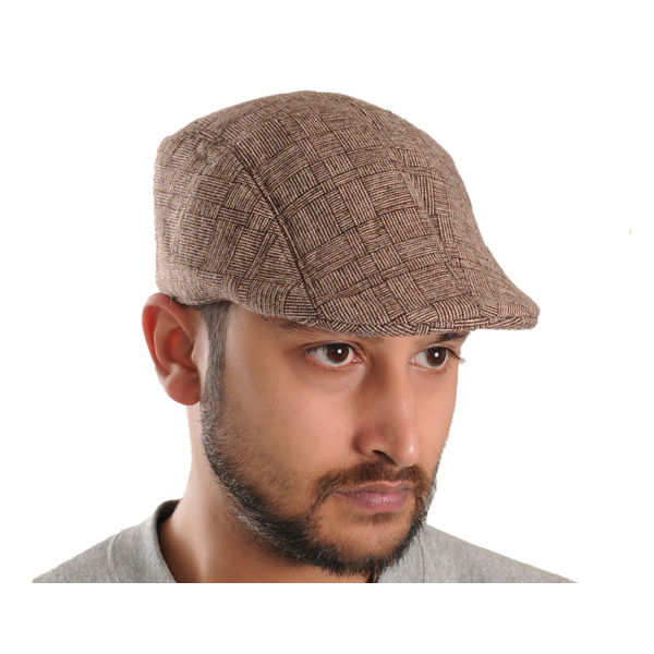 Brown Patterned Golf Cap With Ear Flaps for Wind & Cold Protection for Men Brown Patterned Golf Cap With Ear Flaps for Wind & Cold Protection for Men