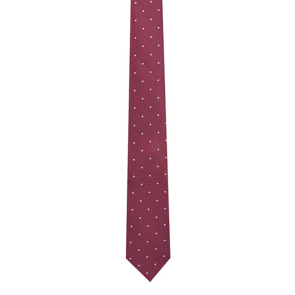 Men Tie - Maroon Designer Polka Dots ties for men