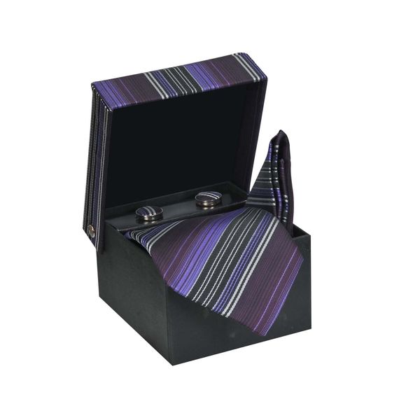 Tiekart cool combos multi striped tie+pocketsquare+cufflink Tiekart cool combos multi striped tie+pocketsquare+cufflink