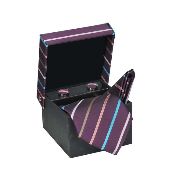 Tiekart cool combos multi striped tie+pocketsquare+cufflink Tiekart cool combos multi striped tie+pocketsquare+cufflink