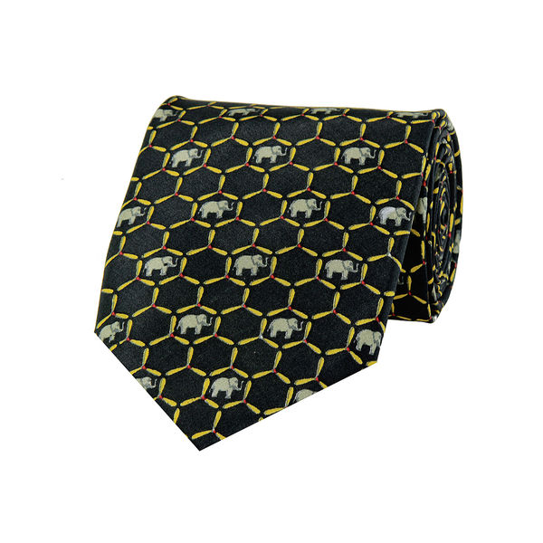 Tiekart men black ethnic silk tie Tiekart men black ethnic silk tie