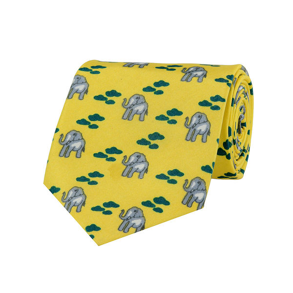 Tiekart men yellow ethnic silk tie Tiekart men yellow ethnic silk tie