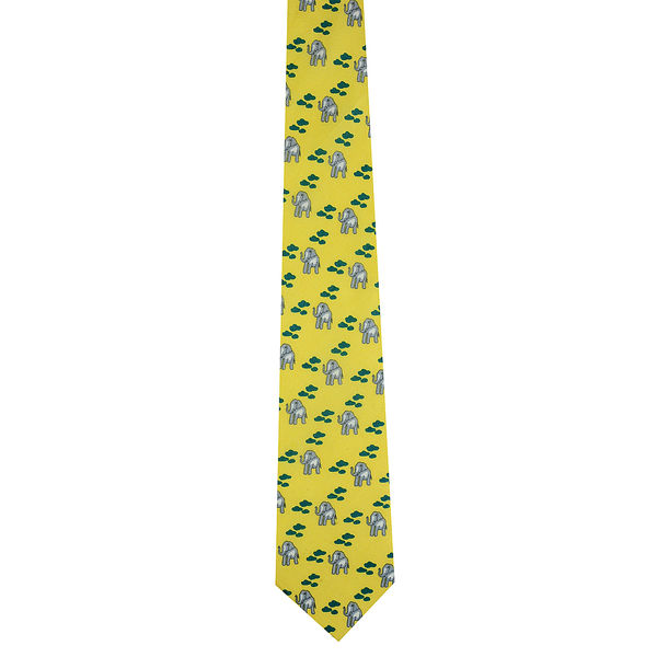 Tiekart men yellow ethnic silk tie Tiekart men yellow ethnic silk tie