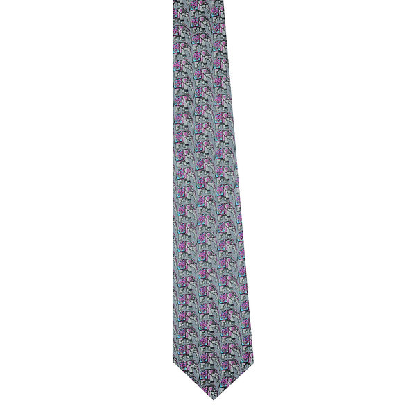 Tiekart men grey ethnic silk tie Tiekart men grey ethnic silk tie