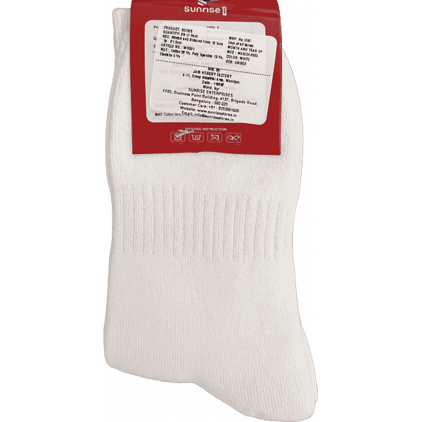 Sunrise White Socks (Pack of 3 pairs)