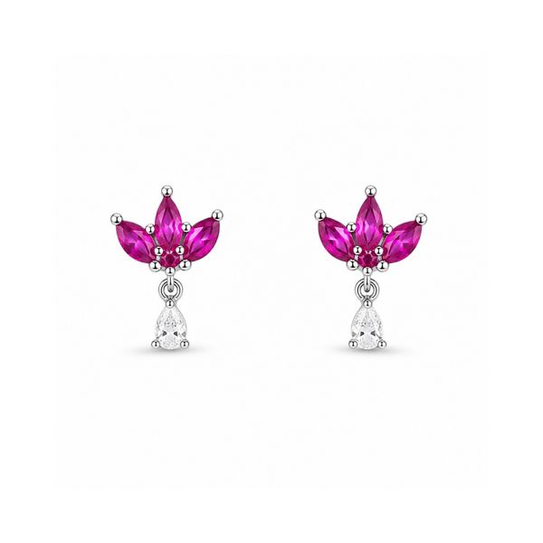 Ruby Bloom Teardrop earrings 