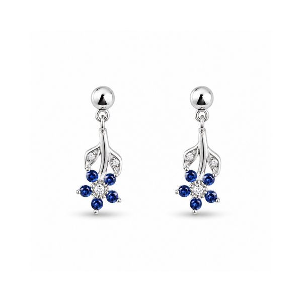 Sapphire Bloom Drop Earrings