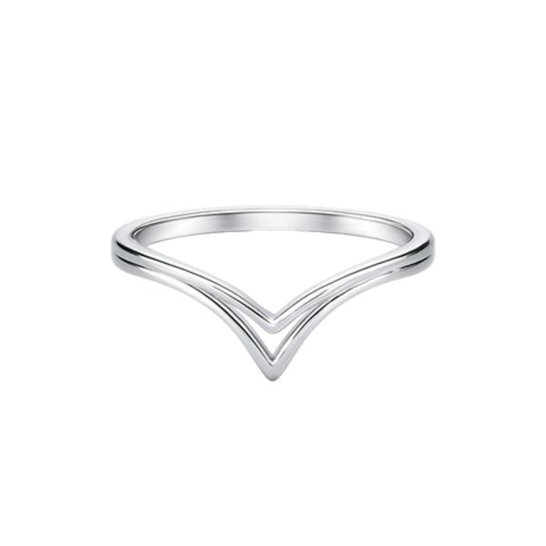 Essence Stackable V Silver Ring