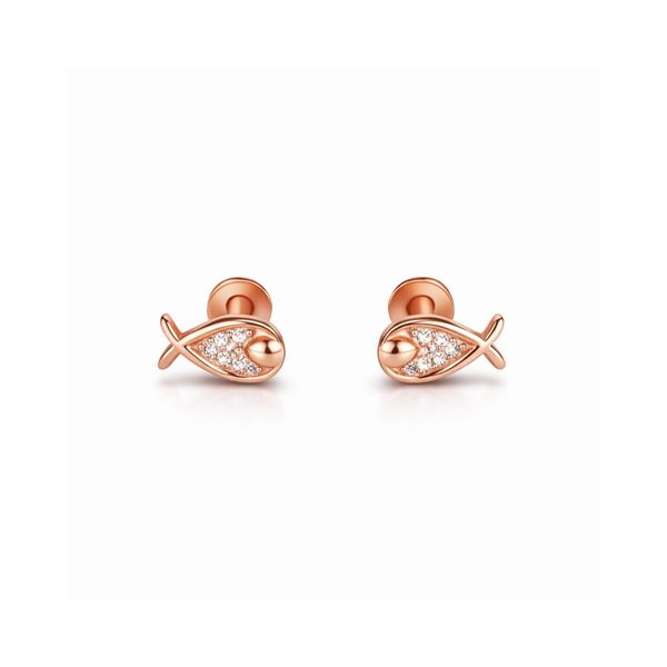 Fish shape Rose studs
