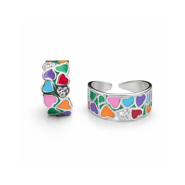 Heart Enamel Band Ring