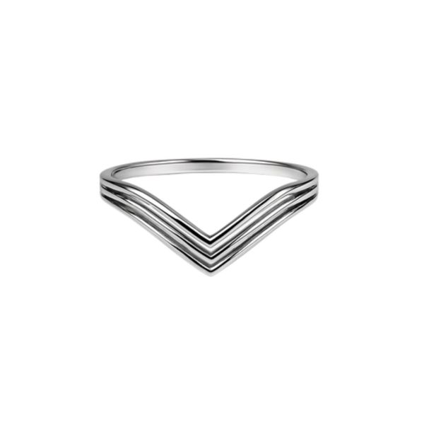 Modern double Symmetry V-Band Ring