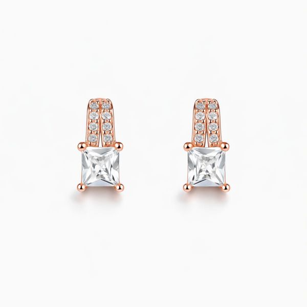Modern prism rhodium studs