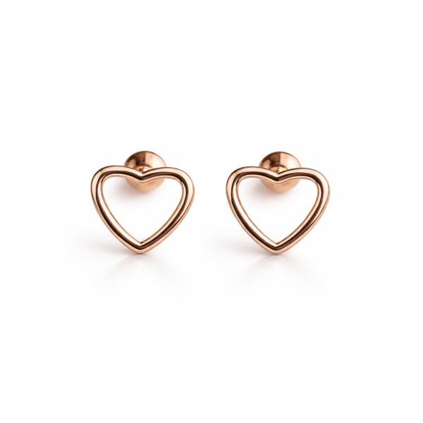 Open heart rose studs
