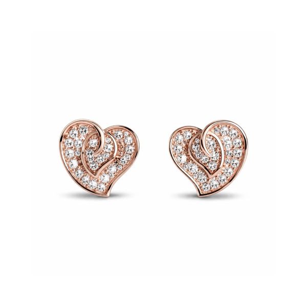 V N PETAL ROSE STUDS EAARINGS