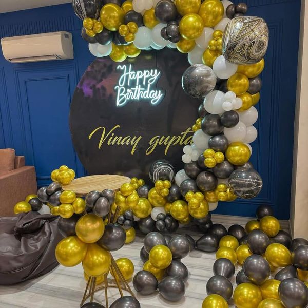 Black Sliver & Gold Balloon Decor Black Sliver & Gold Balloon Decor