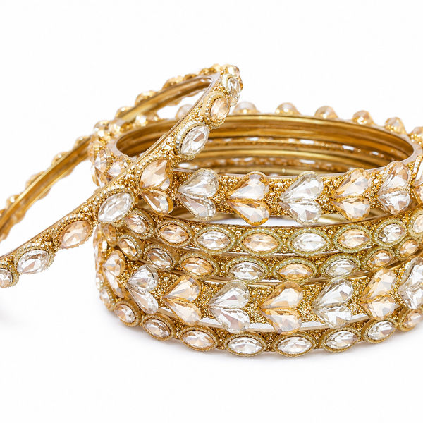 Noor Mahal Crystal Bangles (Pack of 6)