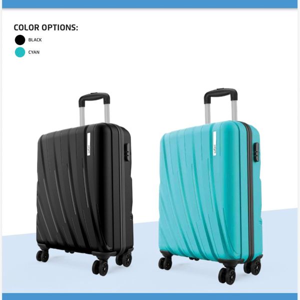 Safari Flexagon Cabin Trolley Bag 55 cm | Polypropylene Hard Shell | Dual Spinner Wheels | Combination Lock | Lightweight Travel Suitcase