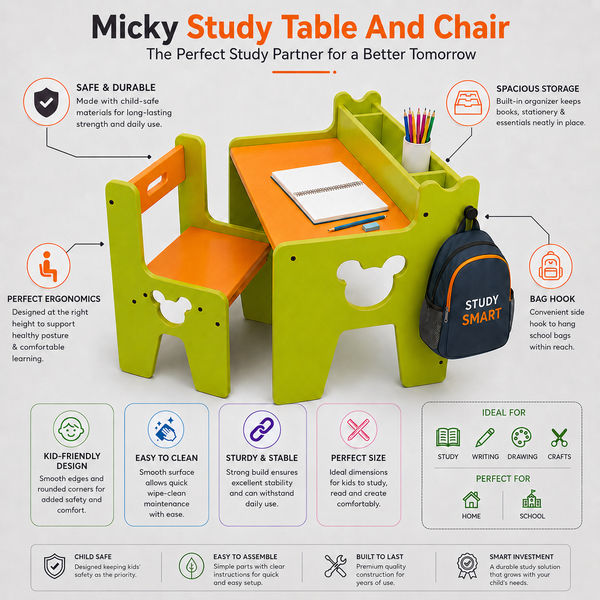 Micky Study Table And Chair 