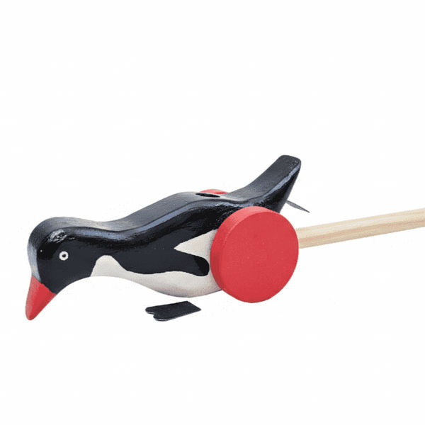 Wooden Penguin Pusher