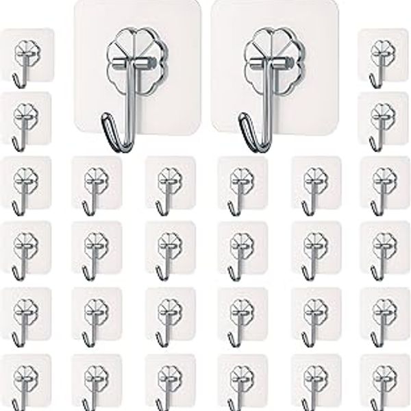 DALUCI Self Adhesive Wall Hooks for Hanging - 30 Pcs 