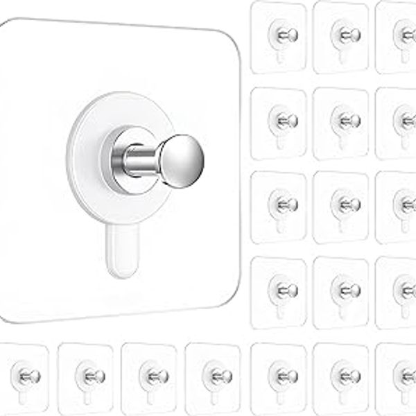 DALUCI Self Adhesive Wall Hooks 20 Pcs – Heavy Duty Nail-Free