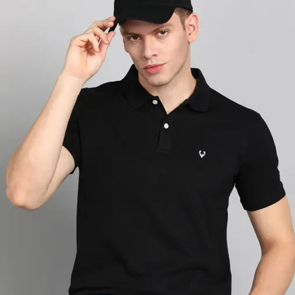 Men Solid Polo Neck Cotton