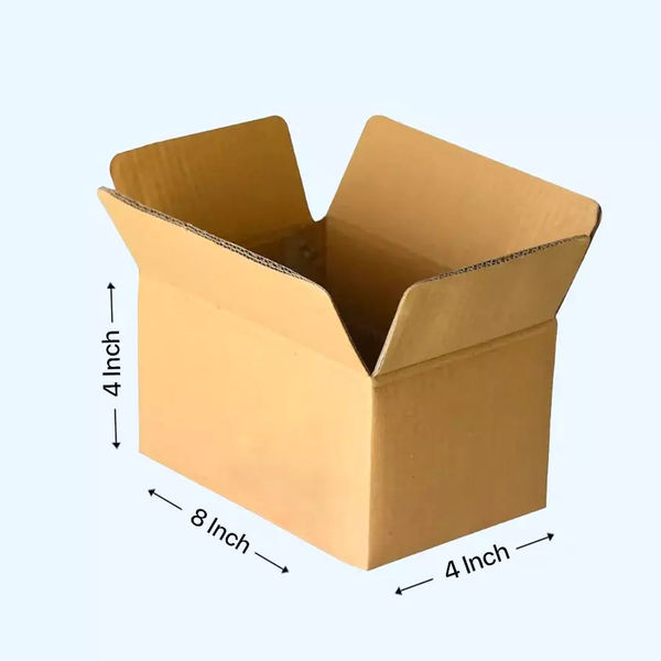 Corrugated Boxes 8x4x4 inches (Pack of 100)