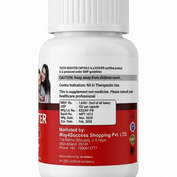 Harb X Testo Booster Capsules for Men Stamina & Energy (30 Caps, 800mg) - 100% Ayurvedic