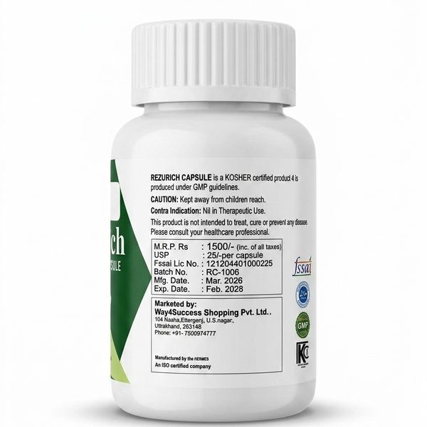 Herb X Rezurich Capsules (60 Count, 500mg)