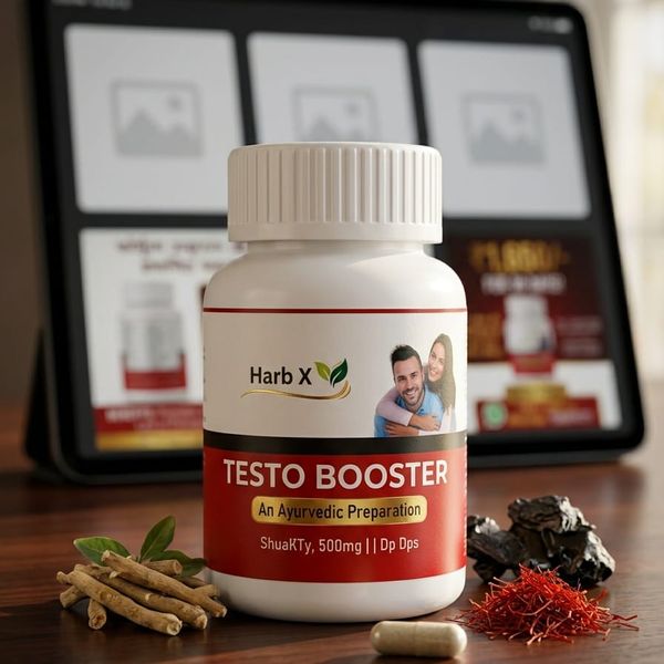 Harb X Testo Booster Capsules for Men Stamina & Energy (30 Caps, 800mg) - 100% Ayurvedic
