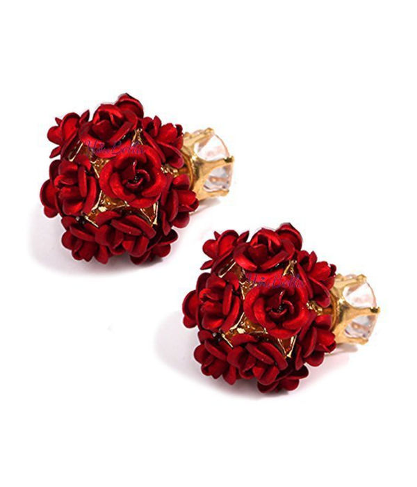 Valentine YouBella Jewellery Combo of Gold Plated Rose Flower,Stylish Floral Fancy Earrings for Girls and Women and Charm Bangle Bracelet for Girls/Women