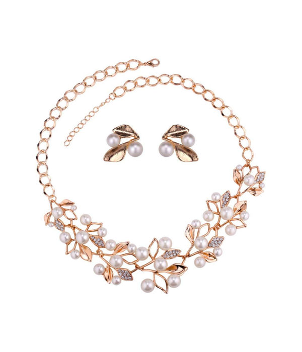 Valentine YouBella Jewellery Combo of Gold Plated Rose Flower and Jewellery Necklace Set for Girls/Women