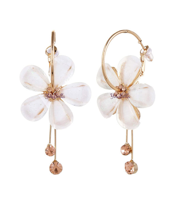 Valentine YouBella Jewellery Combo of Gold Plated Rose Flower and Stylish Floral Fancy Earrings for Girls and Women