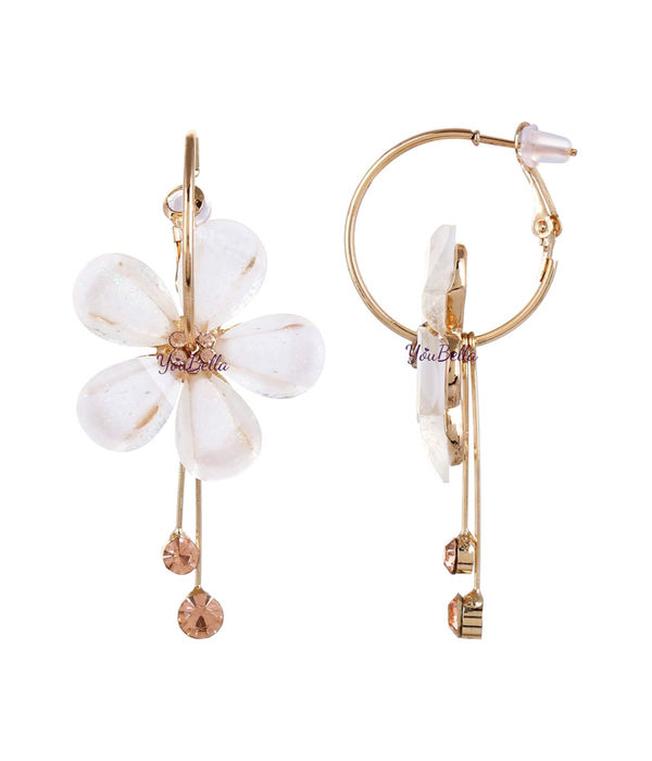 Valentine YouBella Jewellery Combo of Gold Plated Rose Flower and Stylish Floral Fancy Earrings for Girls and Women