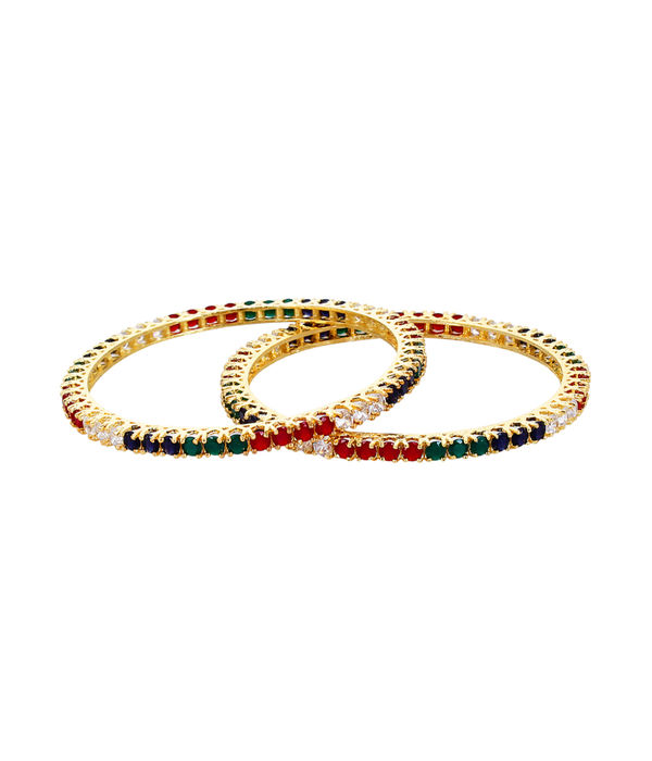 Youbella Multicolor American Diamond Jewellery Bangles For Women (2.4)