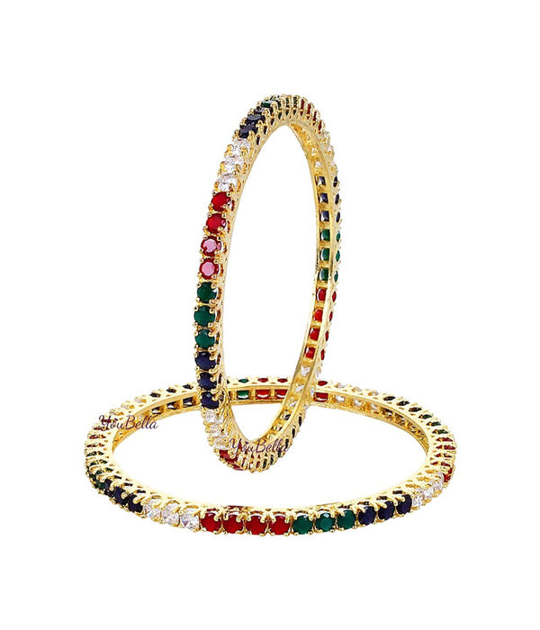 Youbella Multicolor American Diamond Jewellery Bangles For Women (2.4)