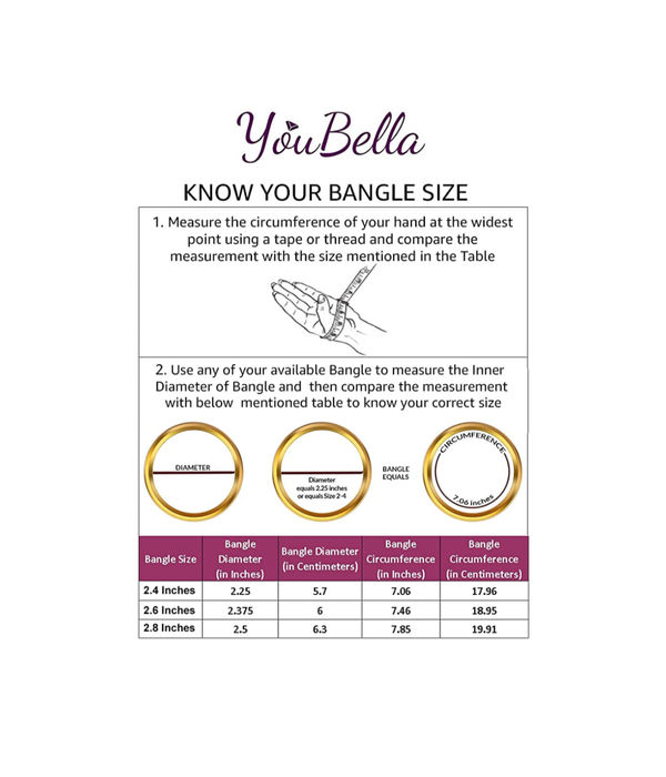 YouBella Precious Gold Plated Bangles for Women(2.4)