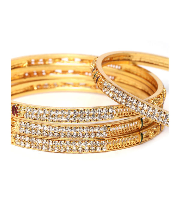 YouBella Stylish Traditional Jewellery Gold Plated Bangle Set for Women (Golden)(YBBN_91058_2.4)