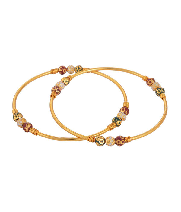 YouBella Multicolour Gold Plated bangles for women (2.4)