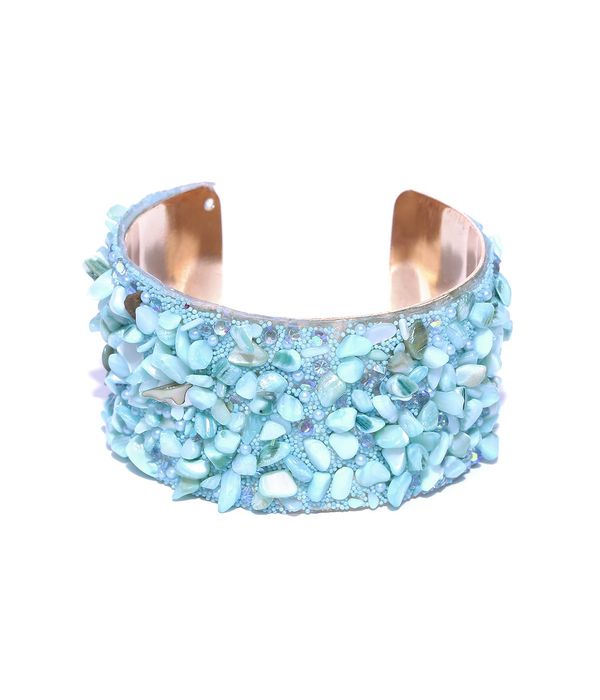 YouBella Blue Crystal Beads Studded Kada for Women