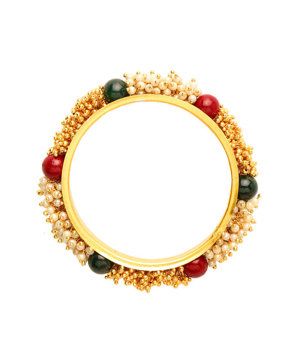 YouBella Stylish Traditional Jewellery Gold Plated and Pearl Bangle Set for Women (Multi-Colour)(YBBN_91150_2.4)