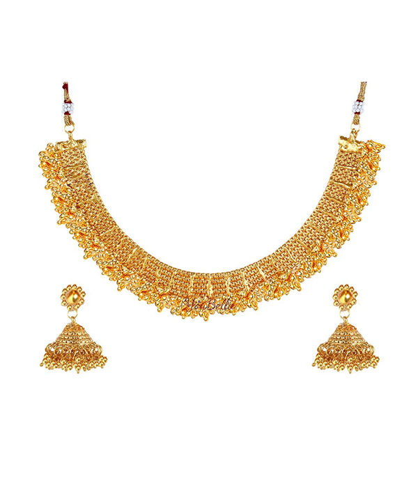 YouBella Jewellery Combo of Gold Bangle and Necklace Set for Women