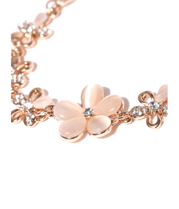 YouBella Stylish Fancy Party Wear Jewellery Gold Plated Charm Bracelet for Women (Silver) (YBBN_91340)